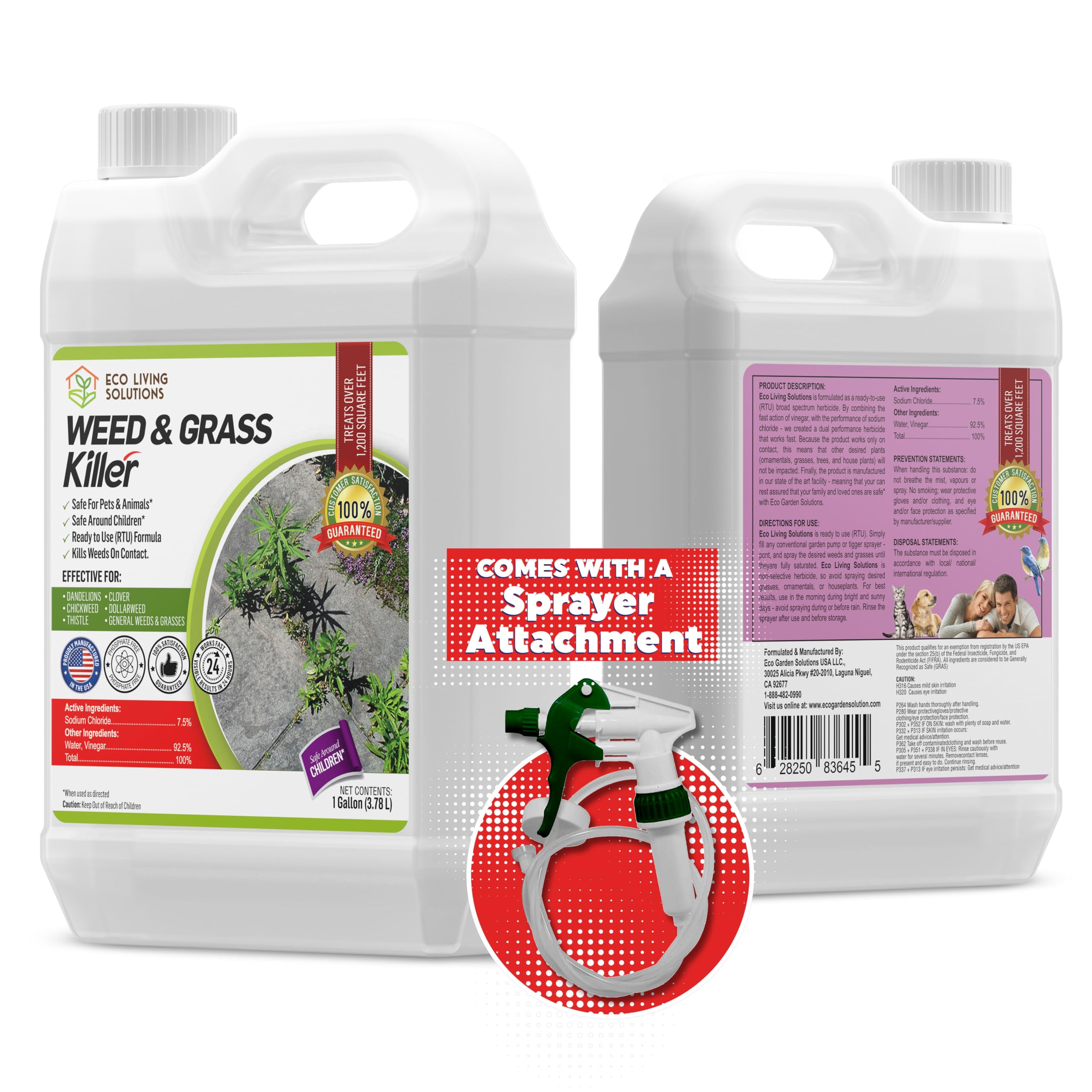 ECO GARDEN PRO frente del envase listo para usar muestra seguridad familiar
