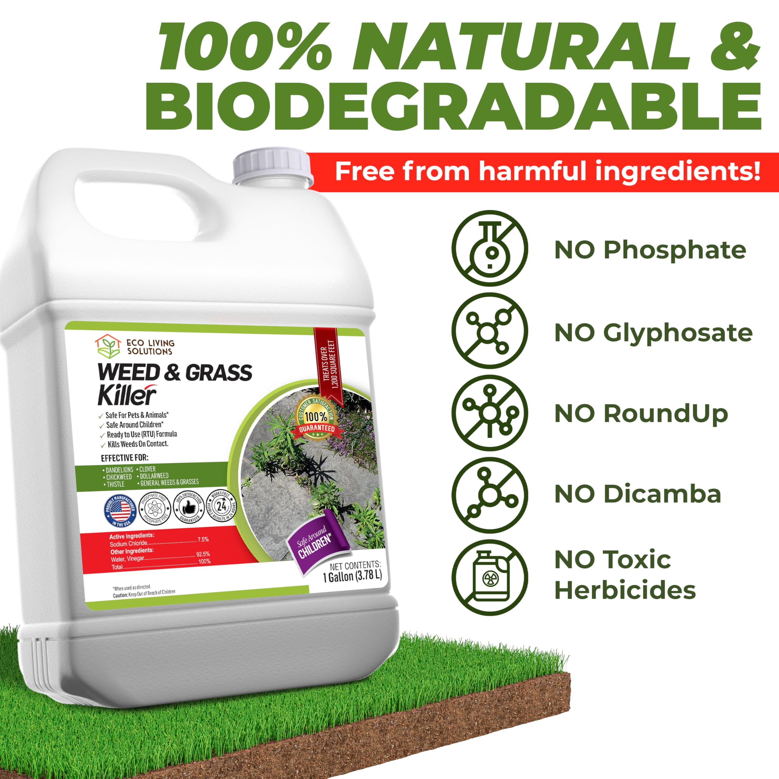 ECO GARDEN PRO en uso sobre acera eliminando maleza visible