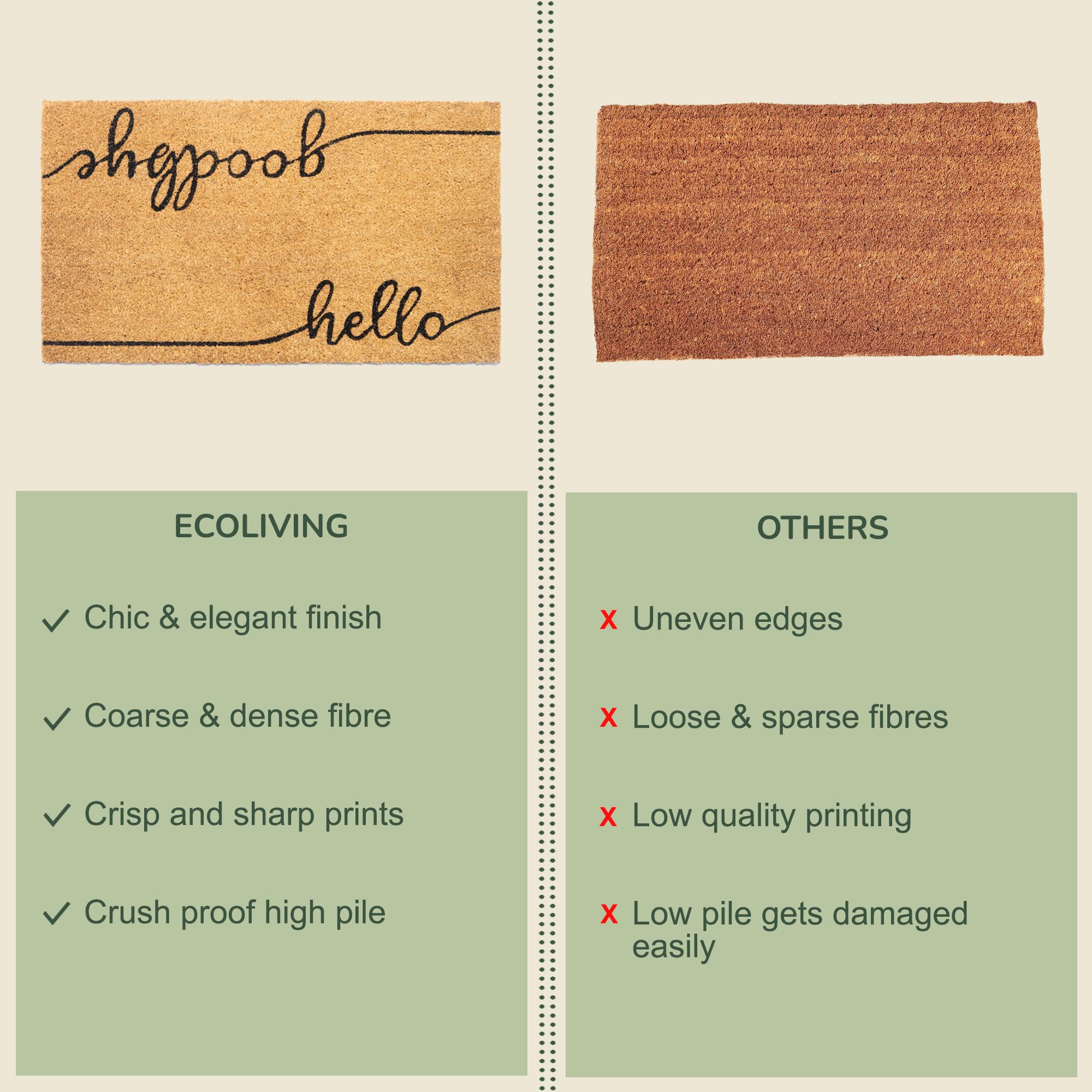 Eco Living felpudo en porche con decoración que mejora la estética