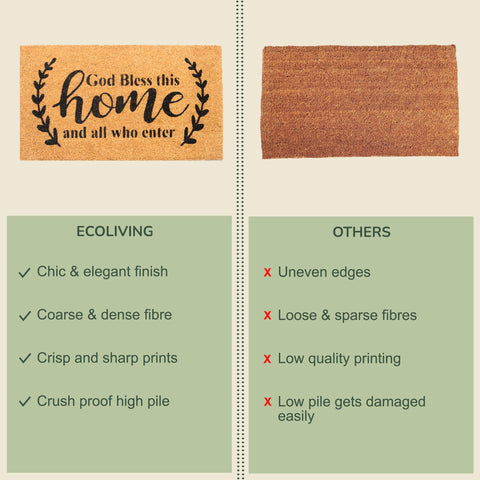 Eco Living estilo de porche con felpudo creando ambiente acogedor
