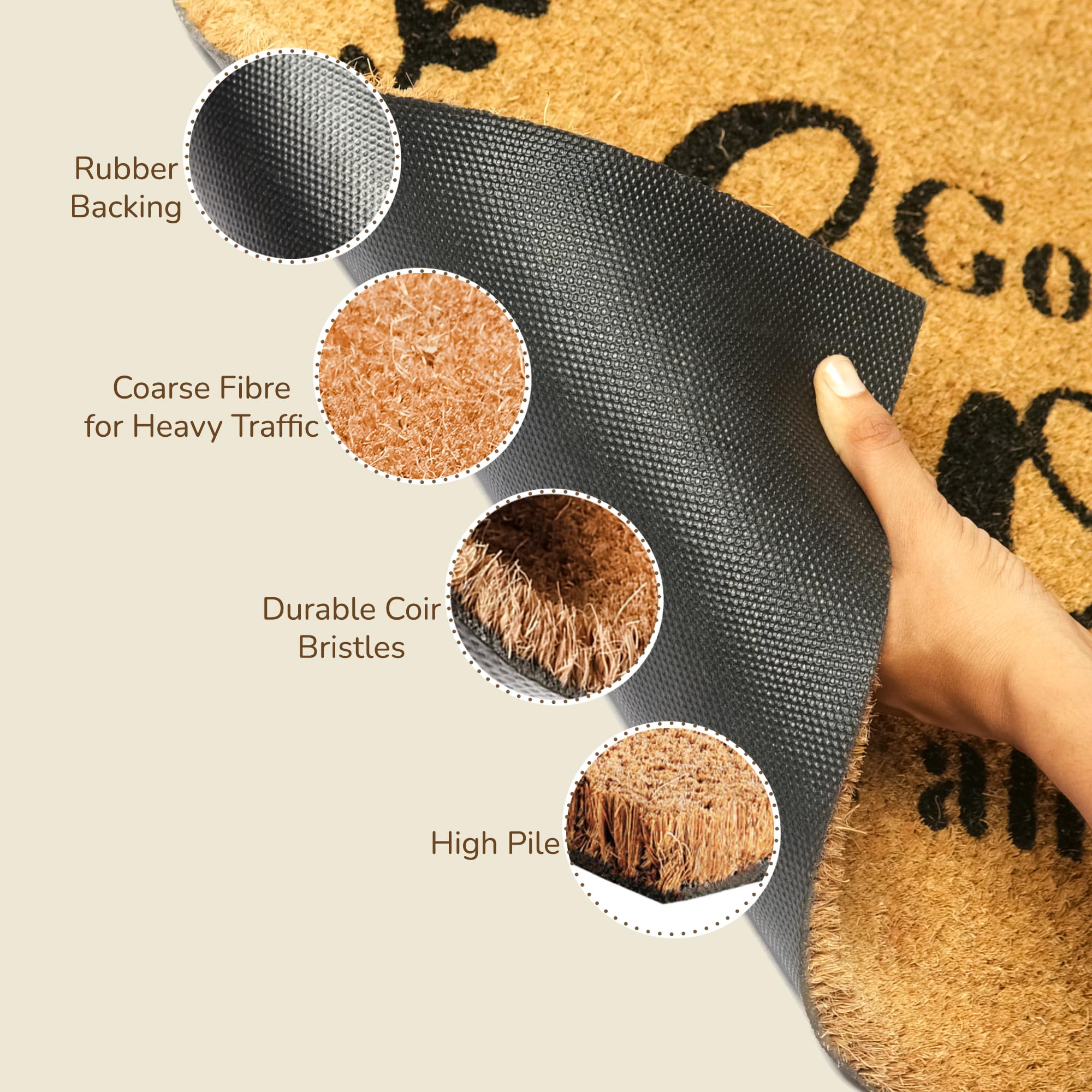Eco Living comparación de tamaño junto a un zapato para escala
