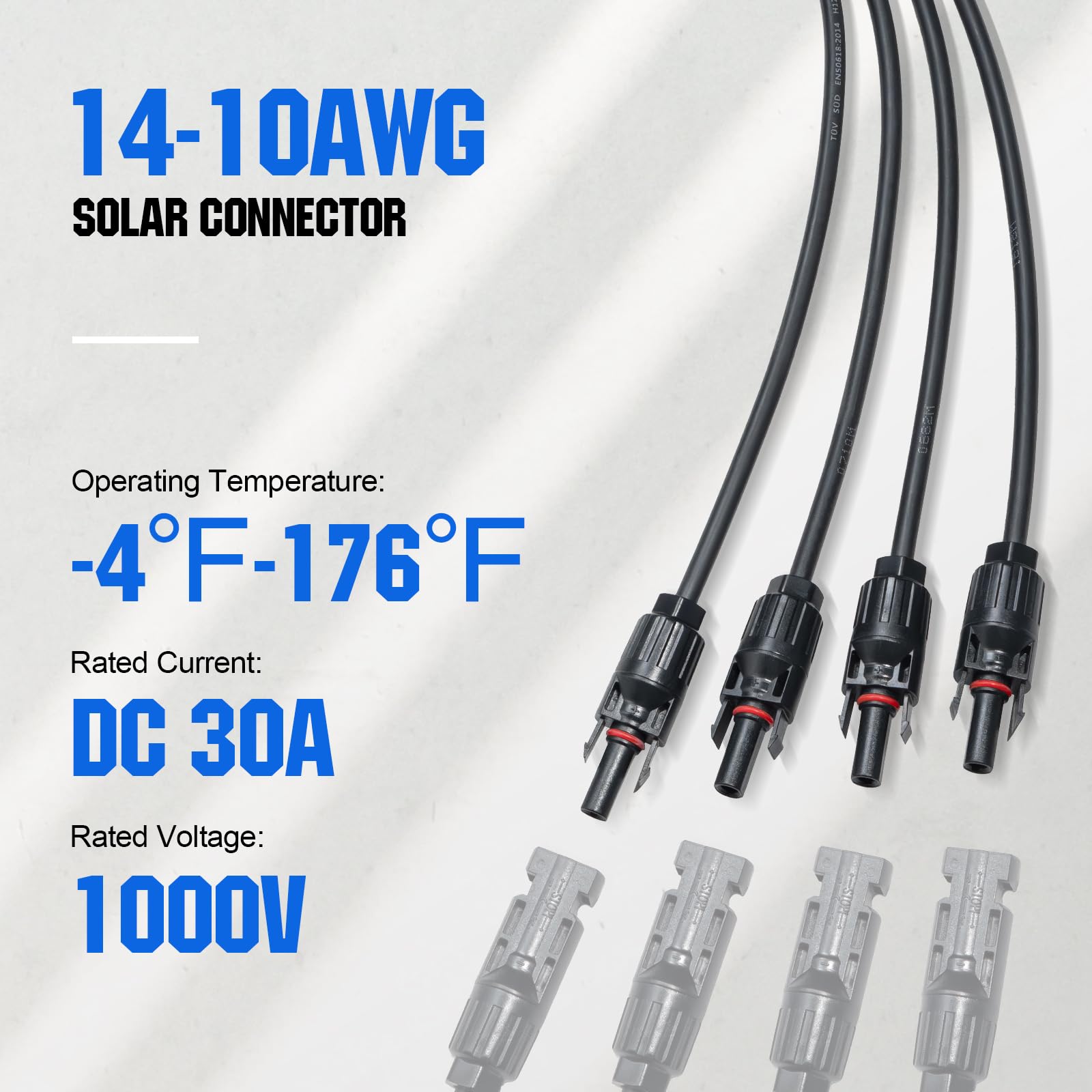 ECO-WORTHY conector en uso unido a paneles solares para mayor potencia de salida