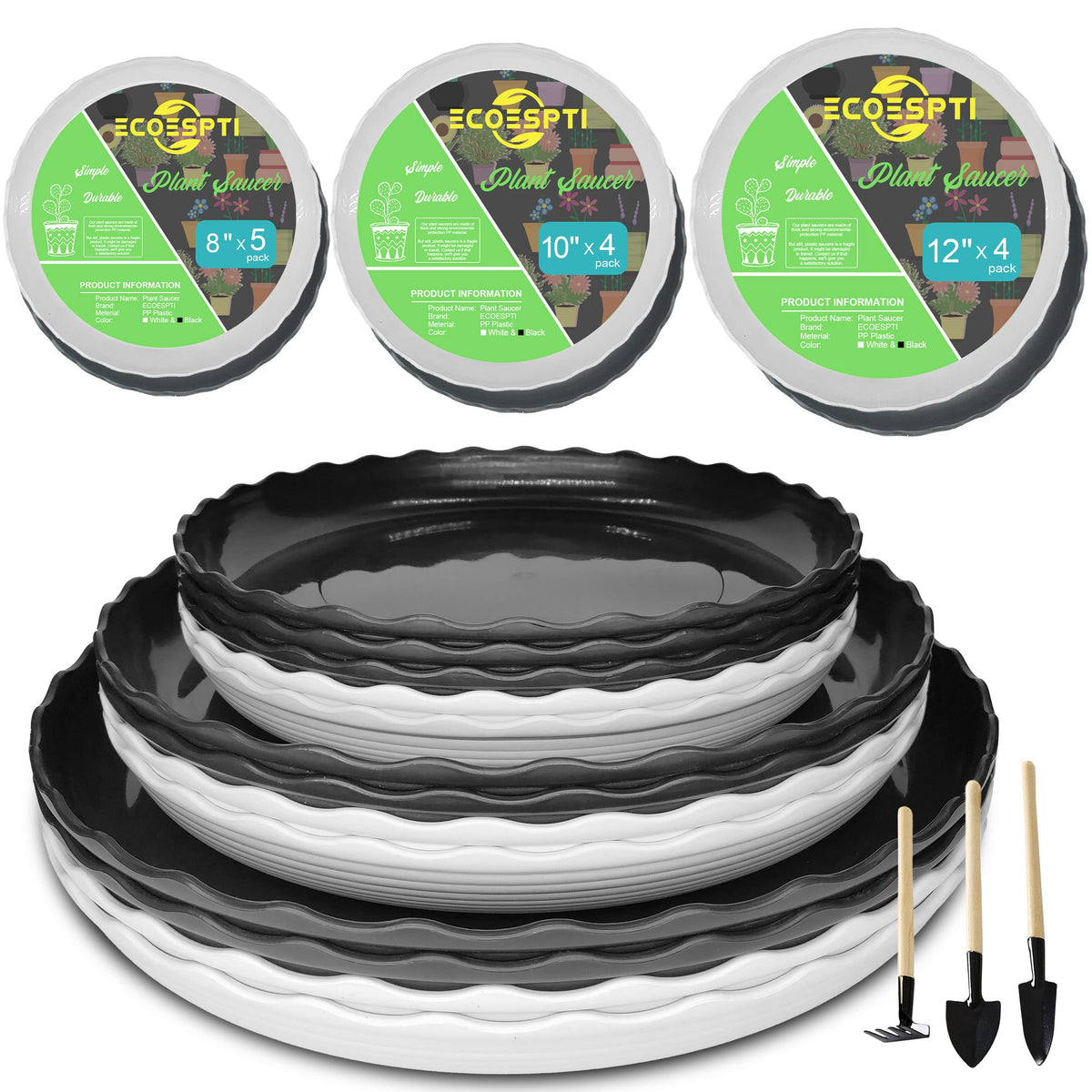 ECOESPTI paquete frontal de platos para macetas, protección rápida