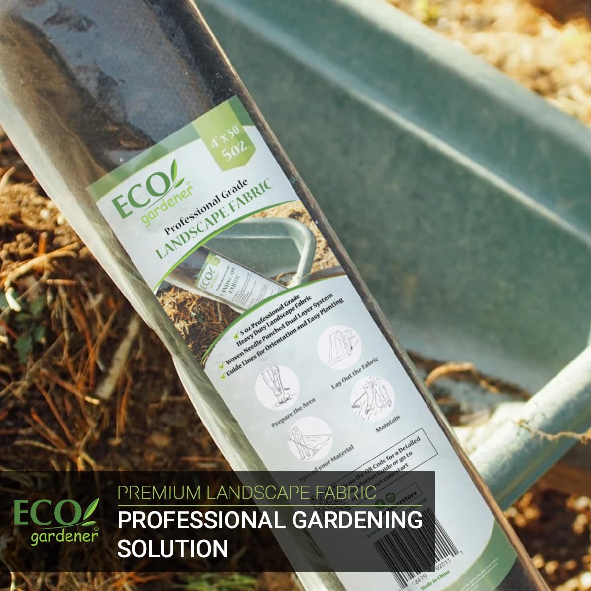 ECOgardener detalle del tejido resistente que previene desgarros y protege su jardín