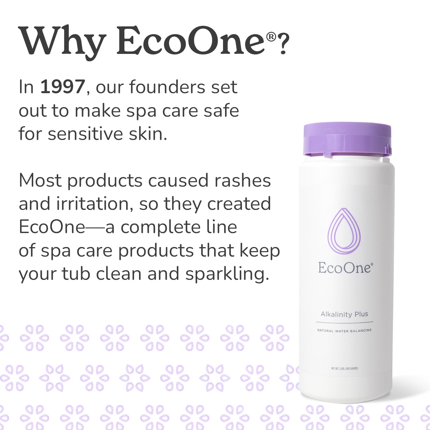 ecoone Alkalinity Plus comparación de tamaño paquete de 2 lb sobre mesa para escala