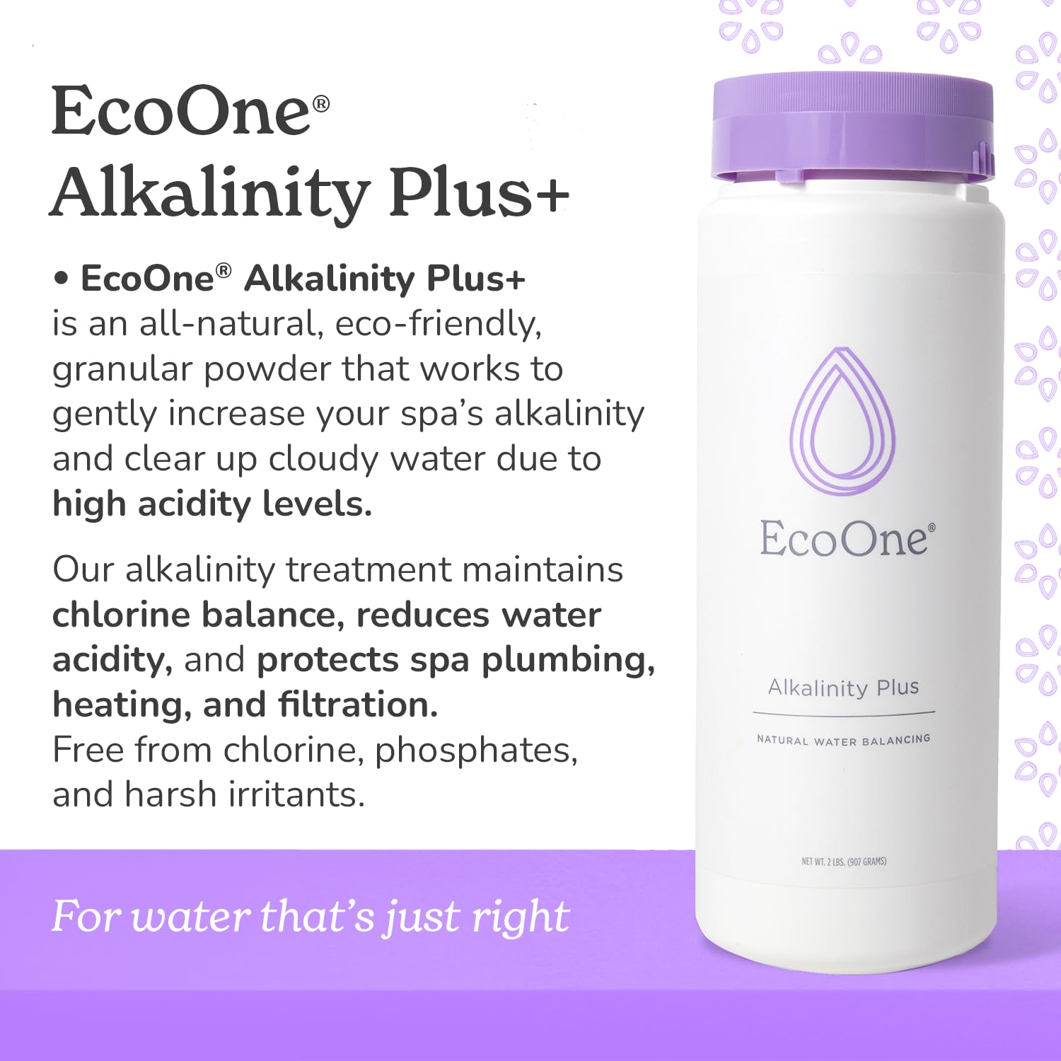 ecoone Alkalinity Plus textura en primer plano polvillo granular de fácil disolución