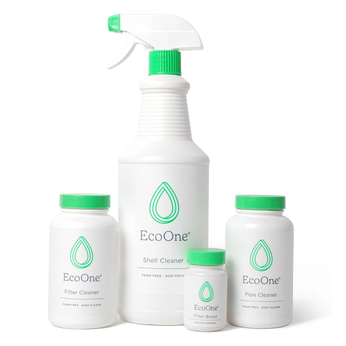 ecoone kit frontal mostrando los cuatro limpiadores para mantenimiento eficaz