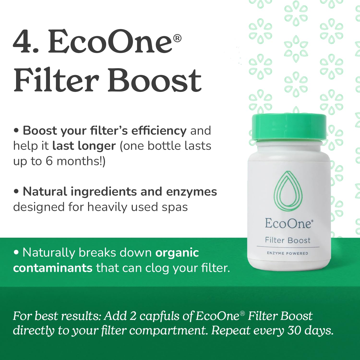 ecoone filter boost frasco en mano ayudando a degradar aceites