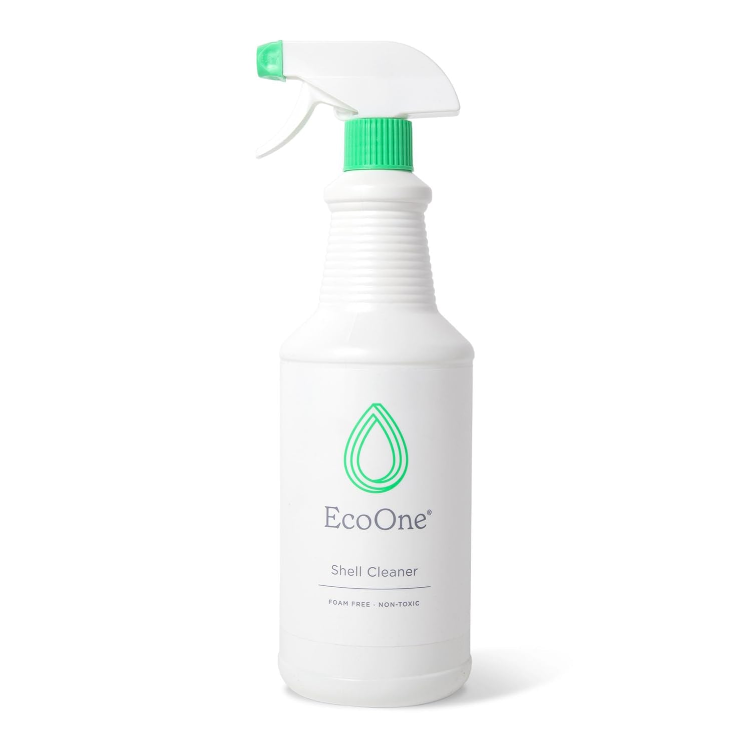 ecoone botella frontal Shell Cleaner mostrando etiqueta y tamaño 32 oz, limpieza segura