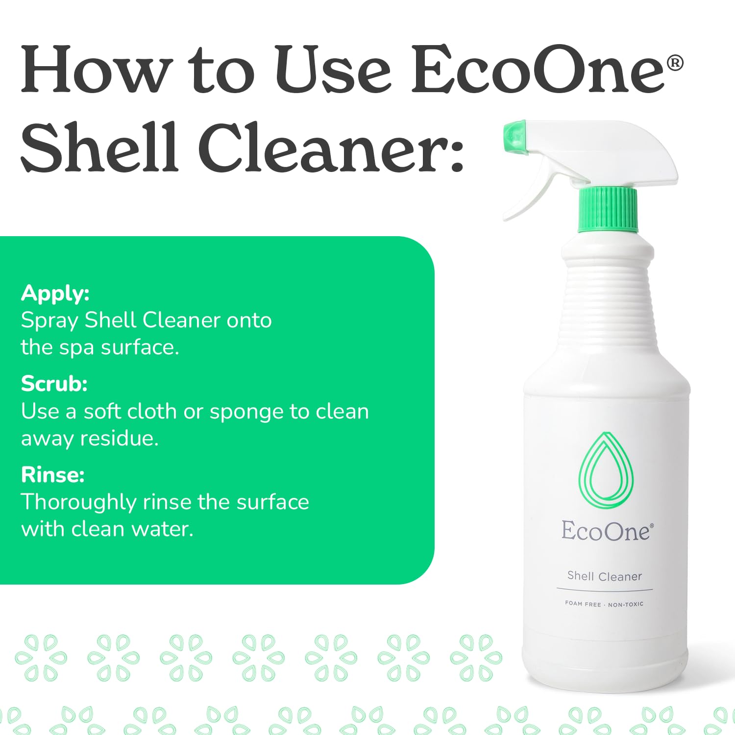 ecoone primer plano de gota de solución que muestra textura no espumante