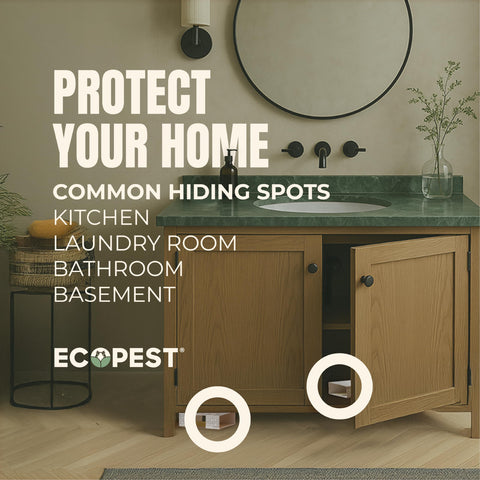 ECOPEST trampa junto a mano para comparar tamaño y discreción
