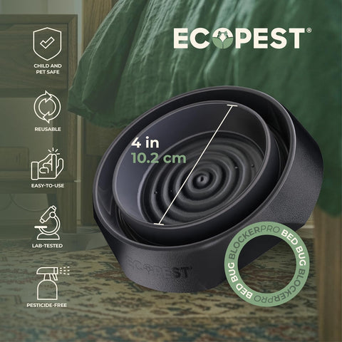 ECOPEST interceptor junto a regla para comparar tamaño y planificar colocación