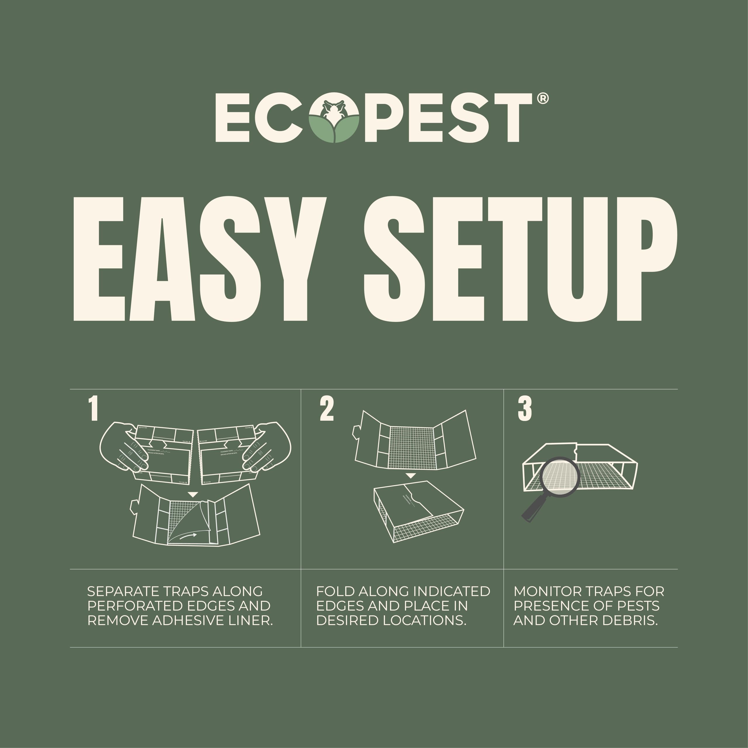 ECOPEST Silverfish Trap colocado en armario para control discreto de insectos