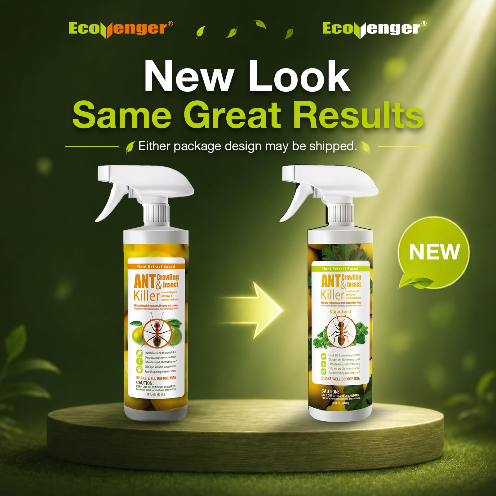EcoVenger etiqueta con ingredientes activos claros, transparencia y confianza