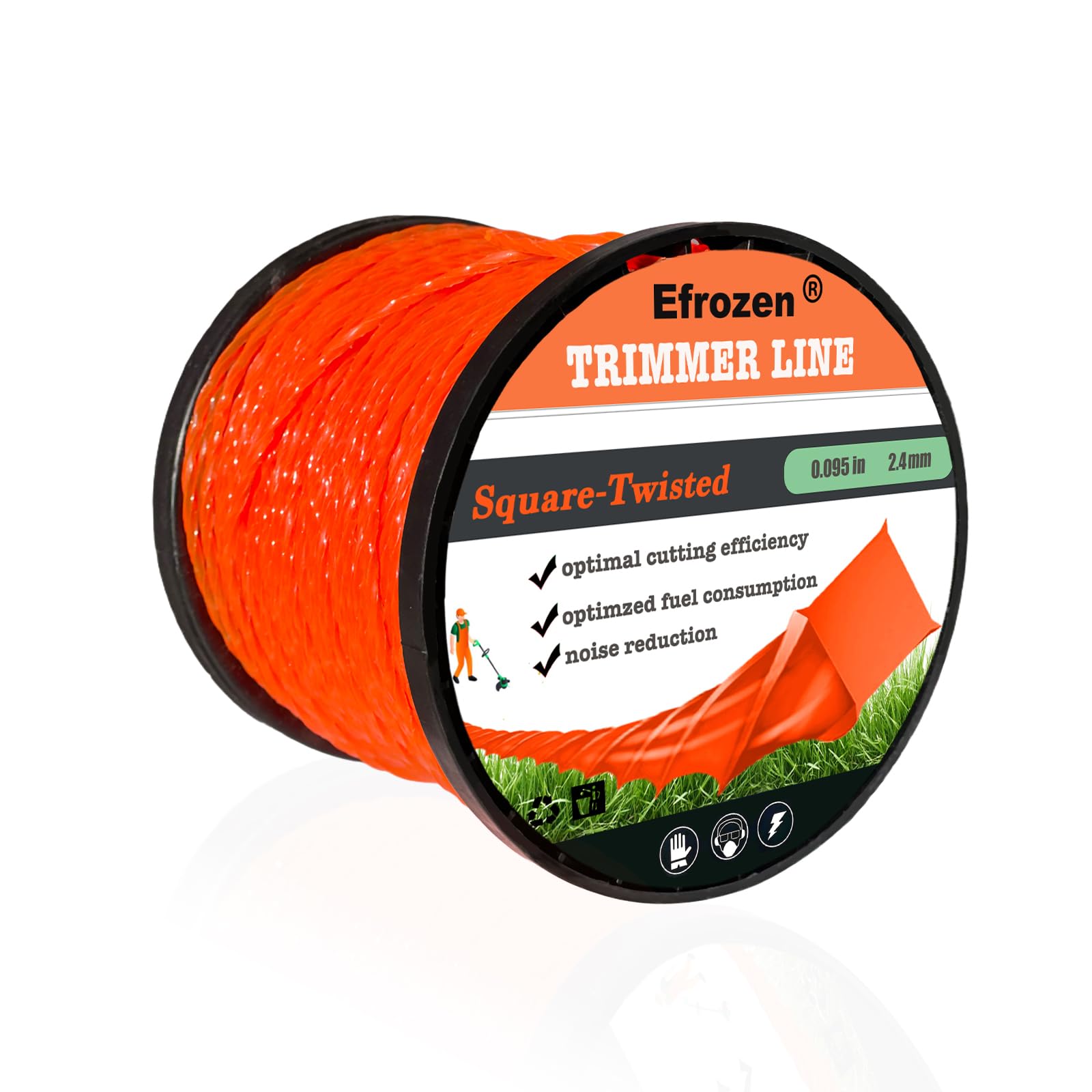 efrozen carrete frontal naranja muestra longitud y fácil almacenaje
