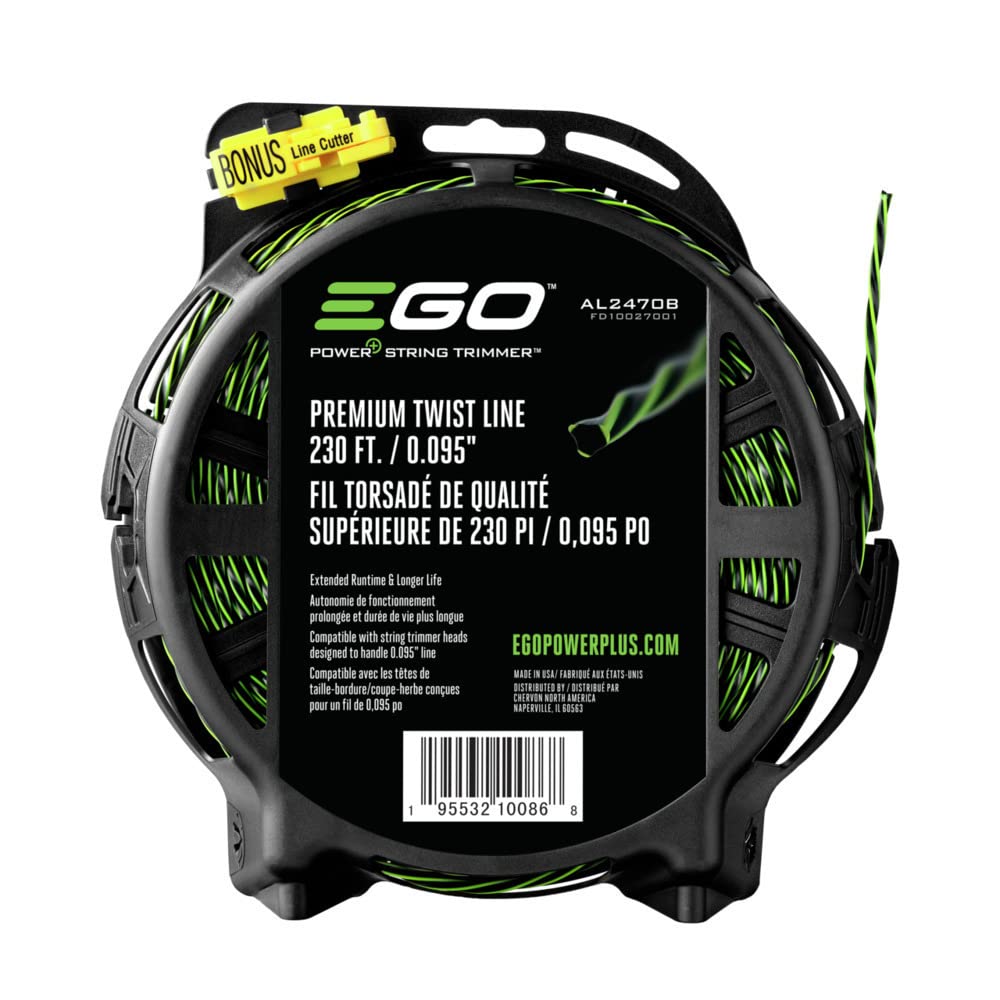 EGO Power+ paquete frontal AL2470B mostrando carrete y etiquetado, beneficio: fácil identificación y gran capacidad