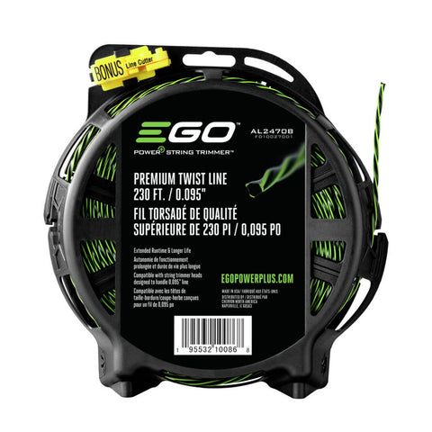 EGO Power+ paquete frontal AL2470B mostrando carrete y etiquetado, beneficio: fácil identificación y gran capacidad