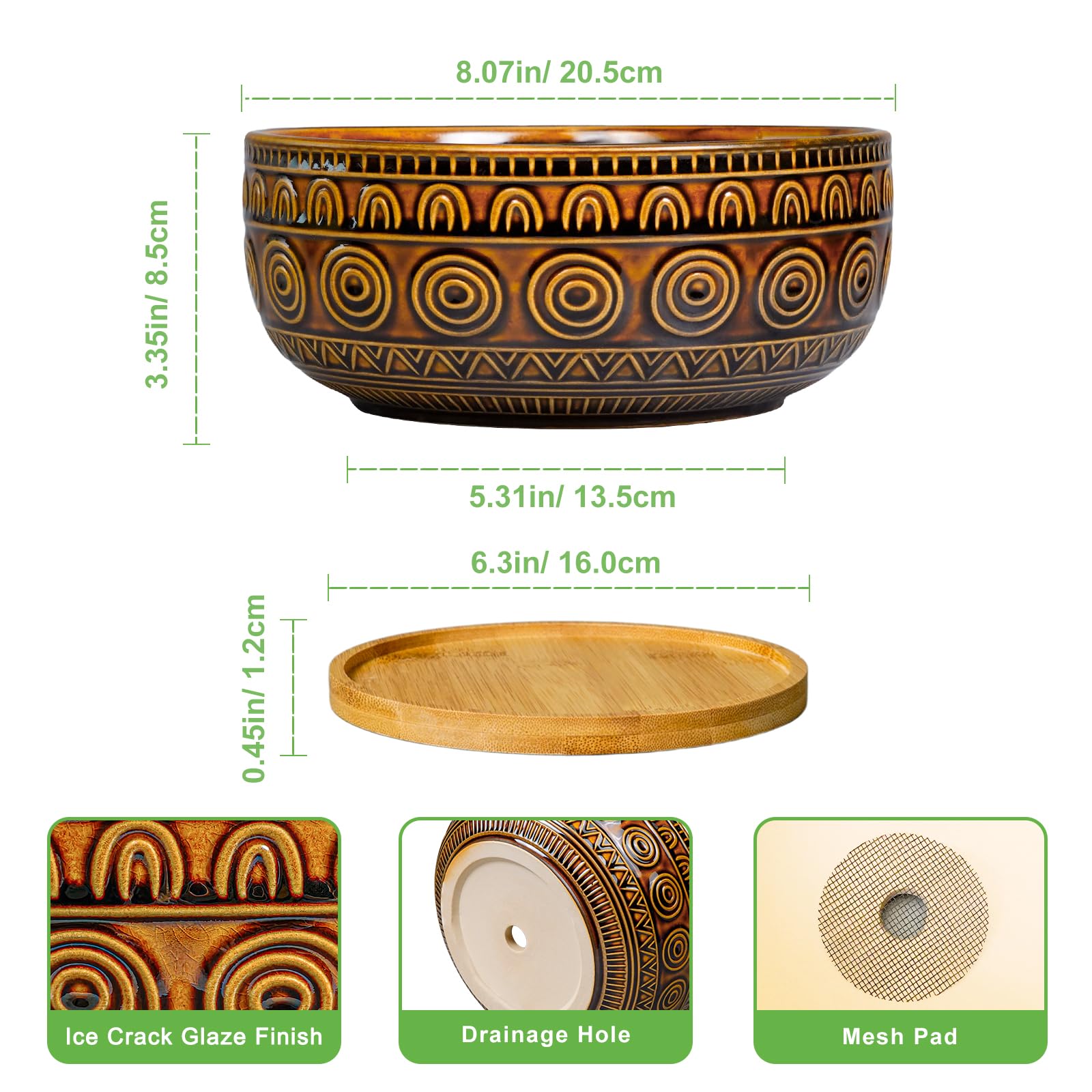Eightpot vista superior con sustrato demostrando boca ancha y poca profundidad