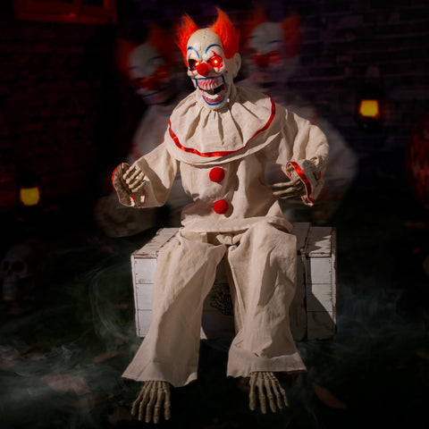 ELAMAS payaso frontal empacado mostrando diseño y tamaño impactante