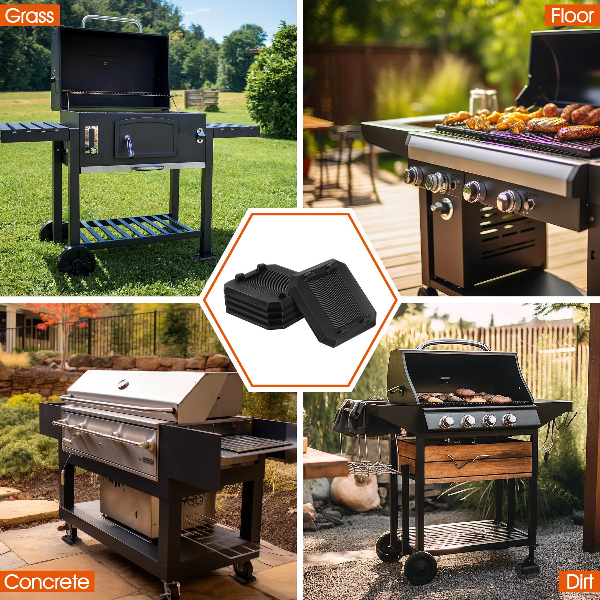 ElectricWise niveladores en uso en parrilla exterior para cocción uniforme