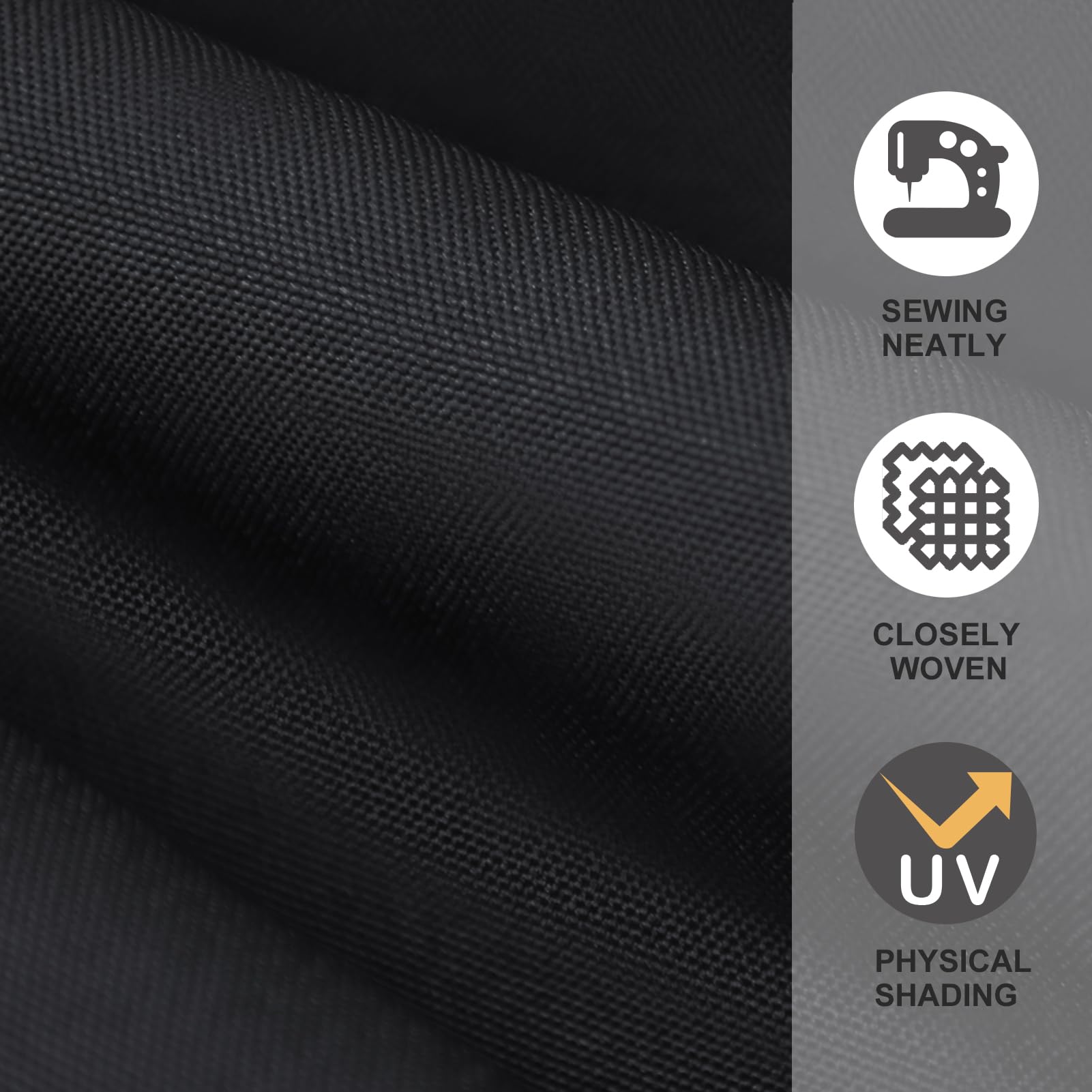 EliteShade etiqueta del dosel indicando material y protección UV