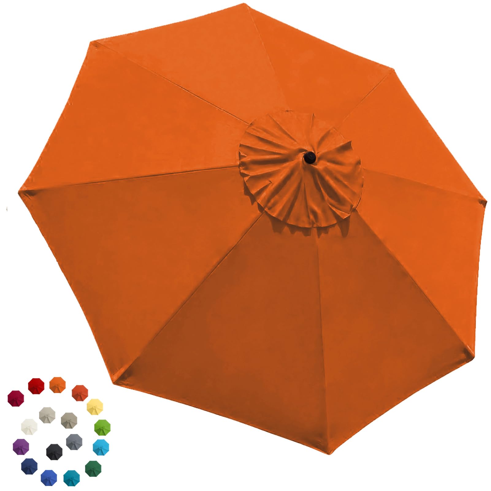 EliteShade vista frontal de la cubierta naranja mostrando cobertura y color vibrante