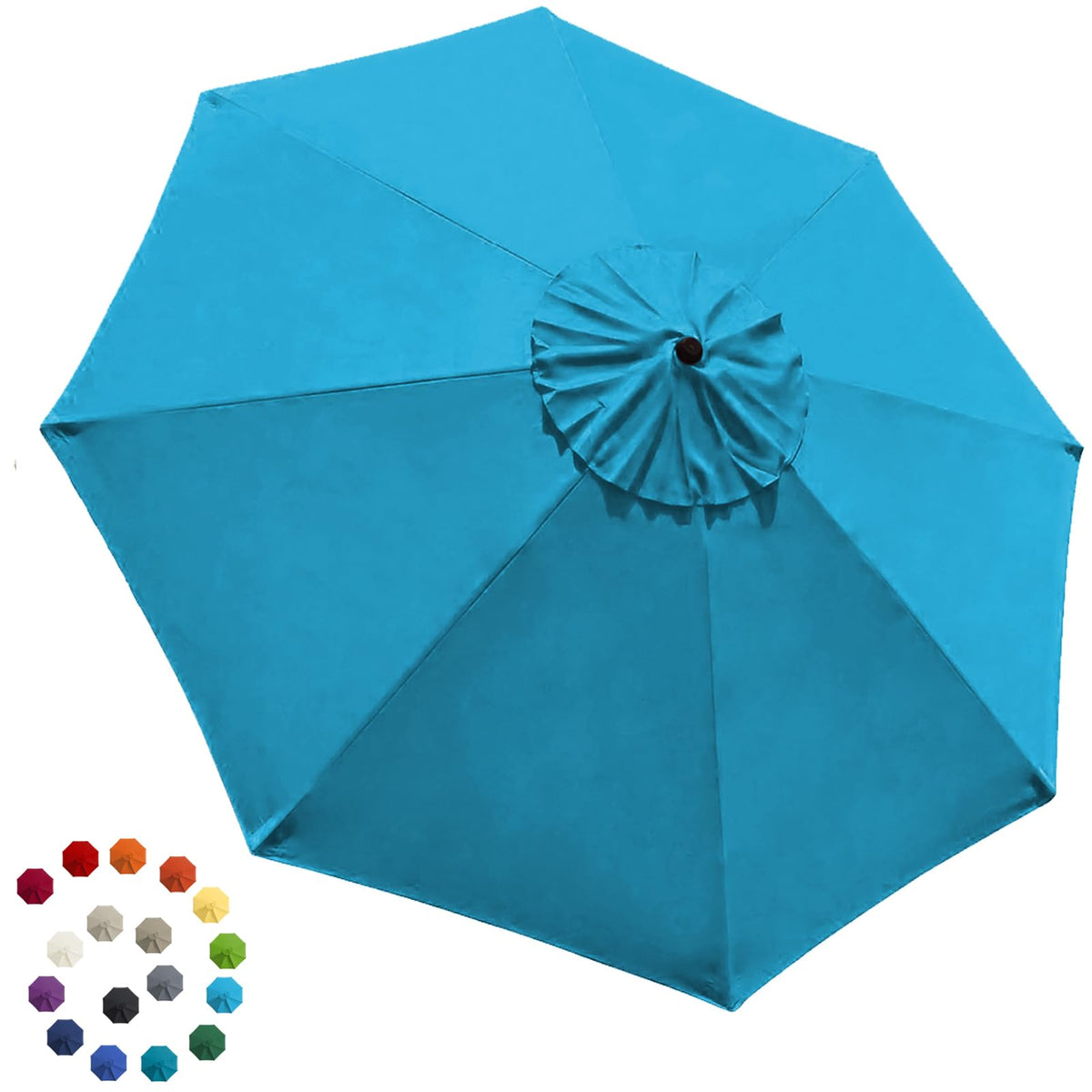 EliteShade vista frontal de la funda en azul cielo, renovación estética inmediata