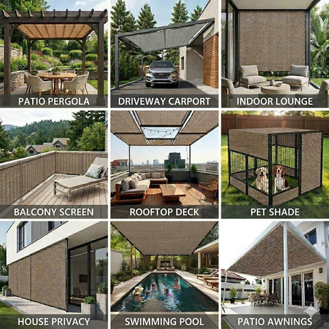 EMERIT paisaje de patio sombreado mostrando protección y estética