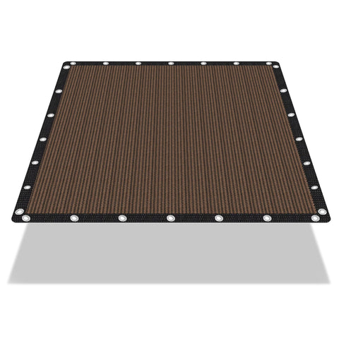 EMERIT vista frontal del toldo mostrando protección solar y cobertura amplia