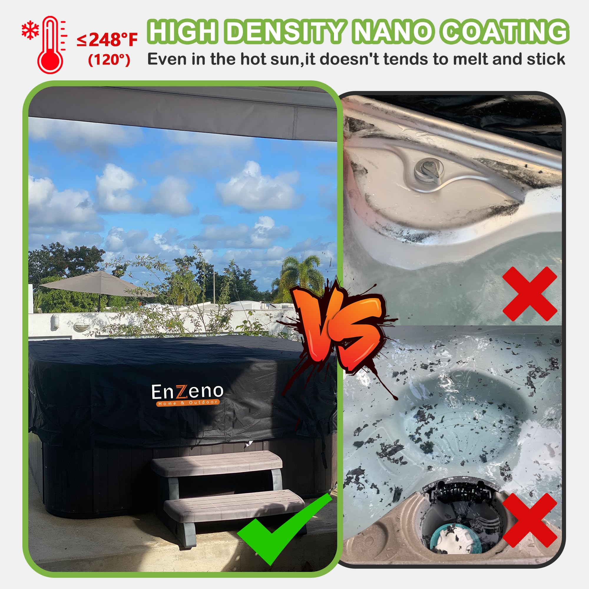 Enzeno cremallera impermeable lateral facilita acceso y almacenamiento