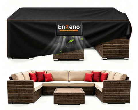 Enzeno vista frontal de la funda protegiendo conjunto rectangular, protección completa