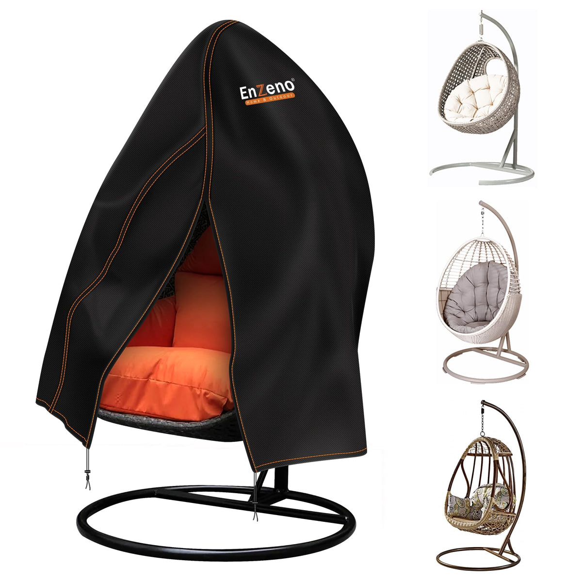 Enzeno funda frontal para silla huevo mostrando protección completa y aspecto profesional