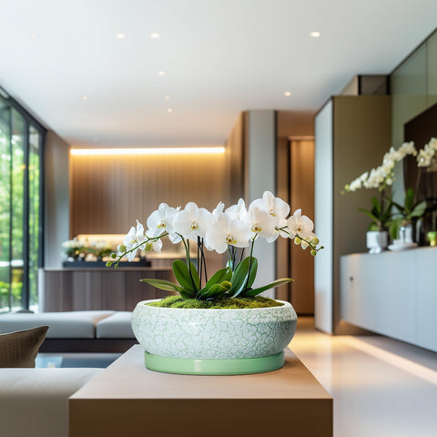 EPFamily maceta colocada en interior realzando plantas y ambiente
