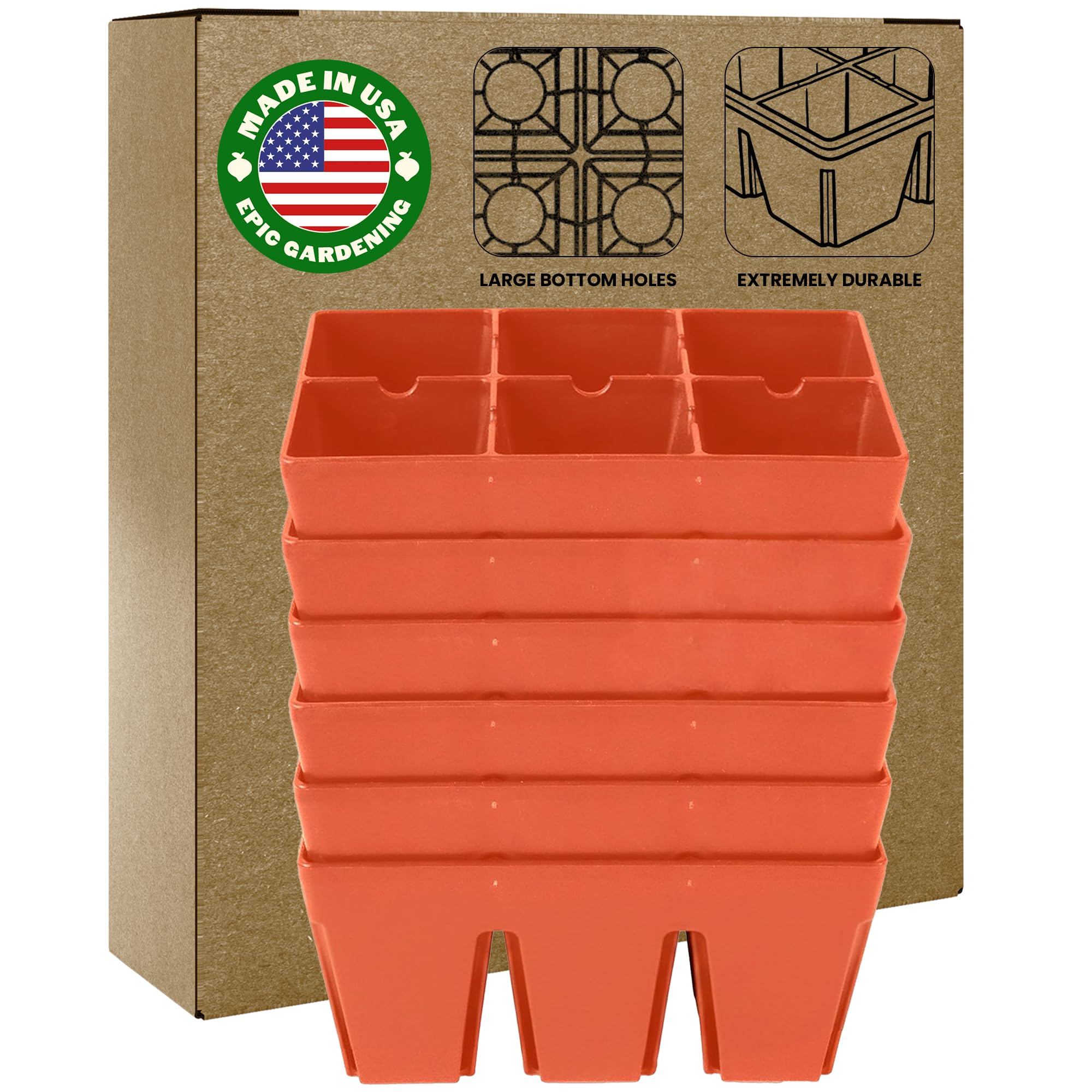 Epic Gardening bandeja frontal terracota resistente y reutilizable