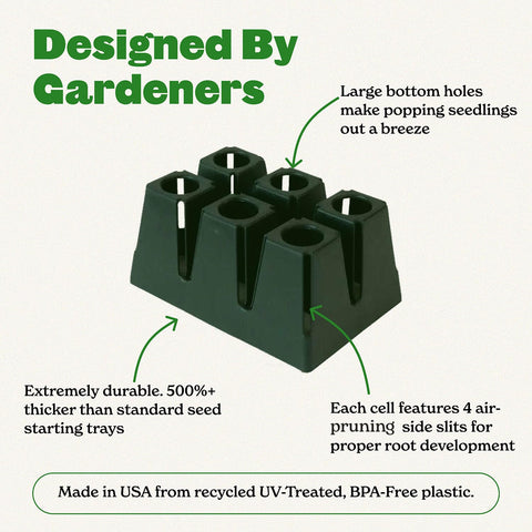 Epic Gardening tamaño comparado con manos, demuestra escala práctica