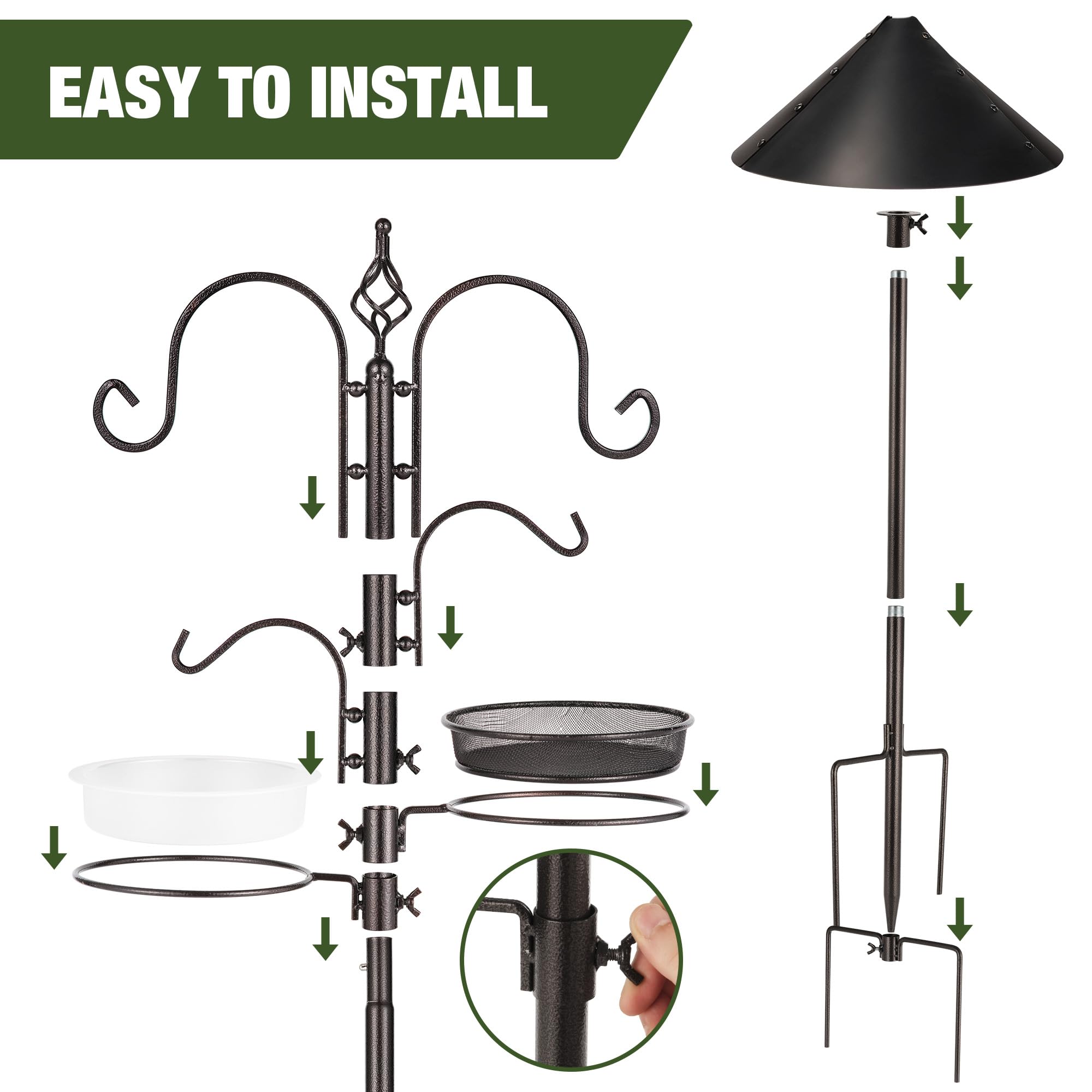 ERYTLLY poste con base de 5 puntas estable para suelos blandos