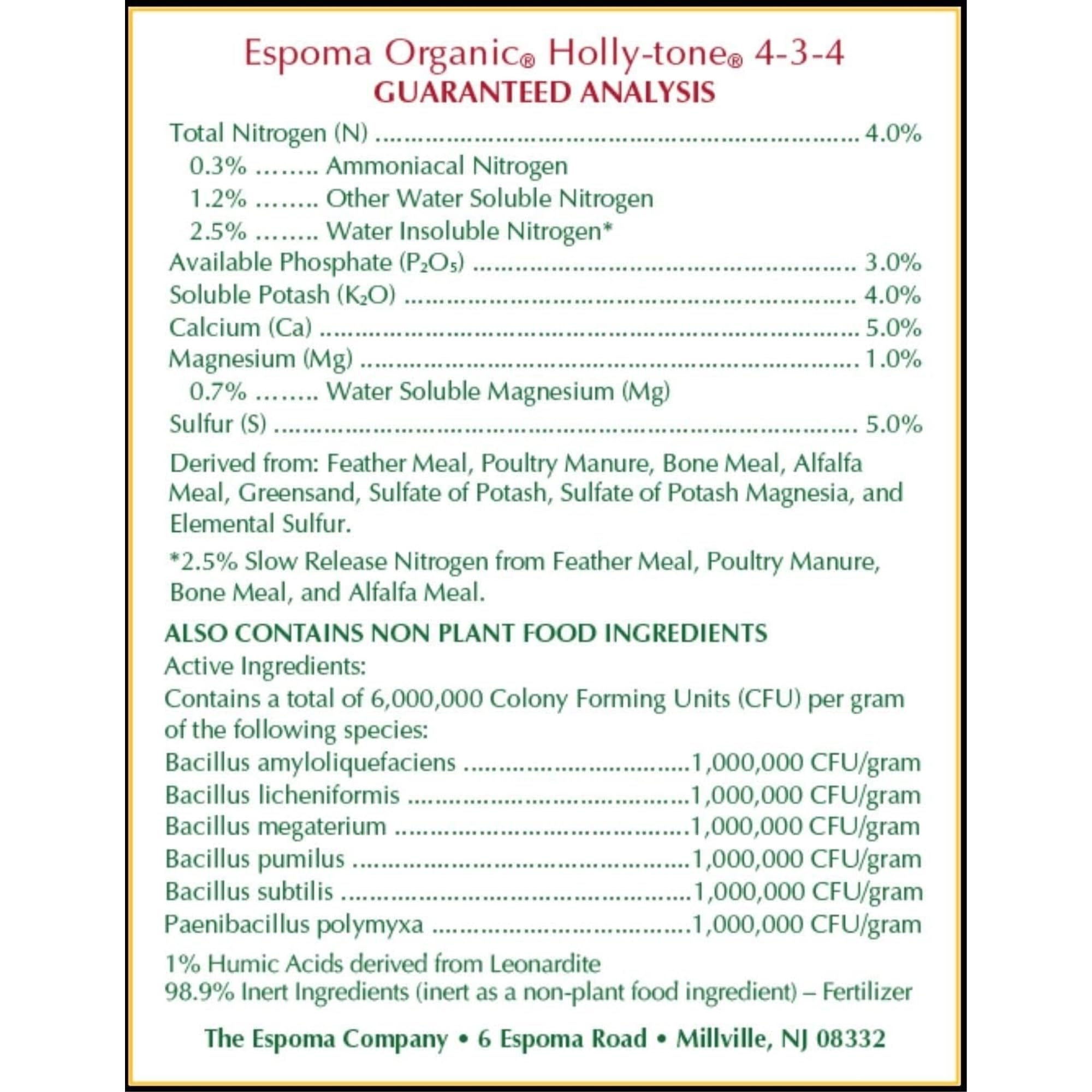 Espoma textura granulada del fertilizante lista para usar
