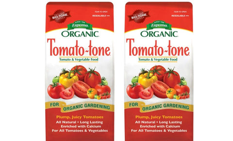 Espoma Tomato-tone frontal de la bolsa mostrando diseño y peso