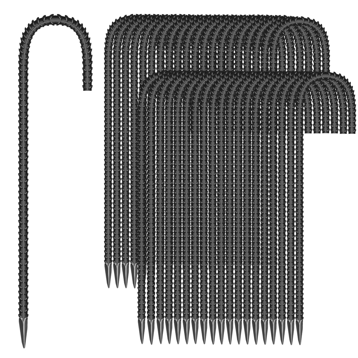 ESSFF paquete frontal de 40 estacas J mostrando cantidad y diseño práctico