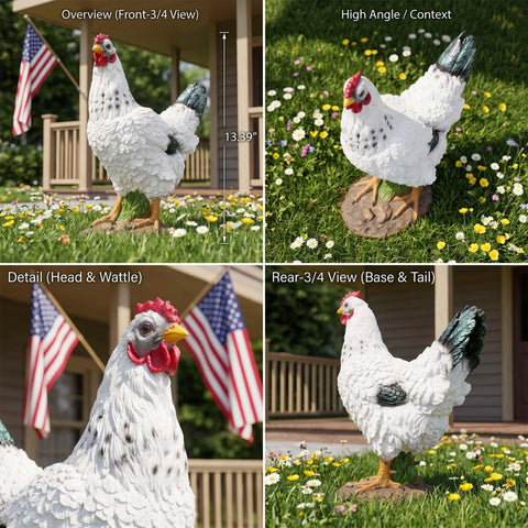 Euiroet gallina en entorno de patio, mejora la atmósfera exterior