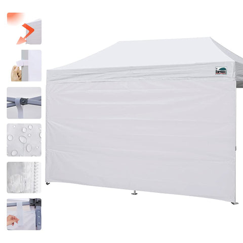 Eurmax panel montado en carpa 10x15 demostrando instalación rápida