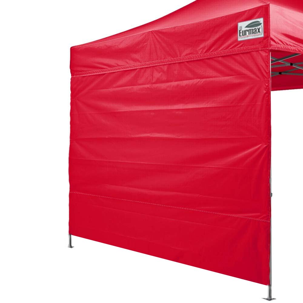 Eurmax lateral frontal rojo instalado mostrando protección y sombra