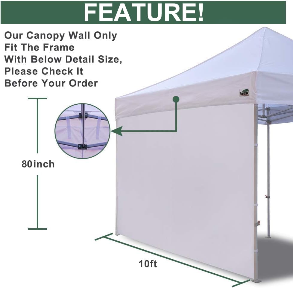Eurmax lateral instalada en carpa 10x10 ofreciendo sombra y privacidad