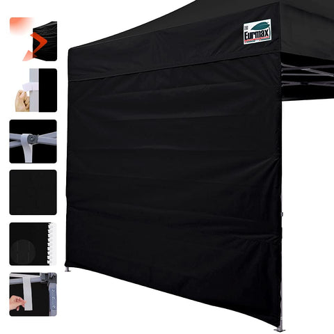 Eurmax pared lateral montada en carpa mostrando ajuste seguro