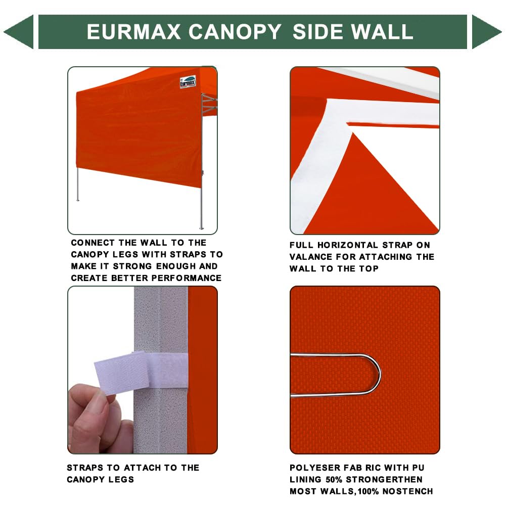 Eurmax pared lateral instalada en feria ofreciendo sombra y privacidad