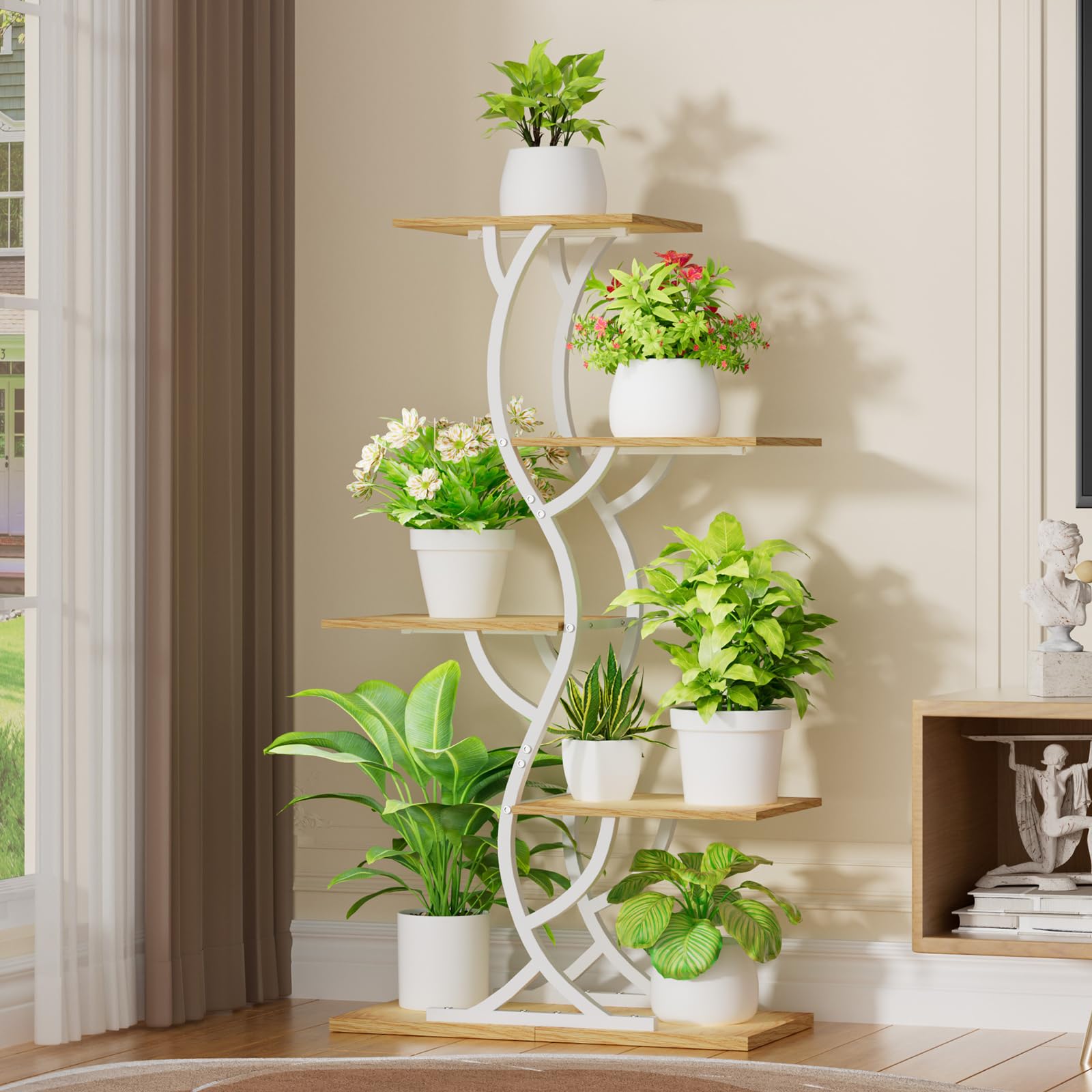 EVAWOO estantería en salón decora y mejora microclima interior