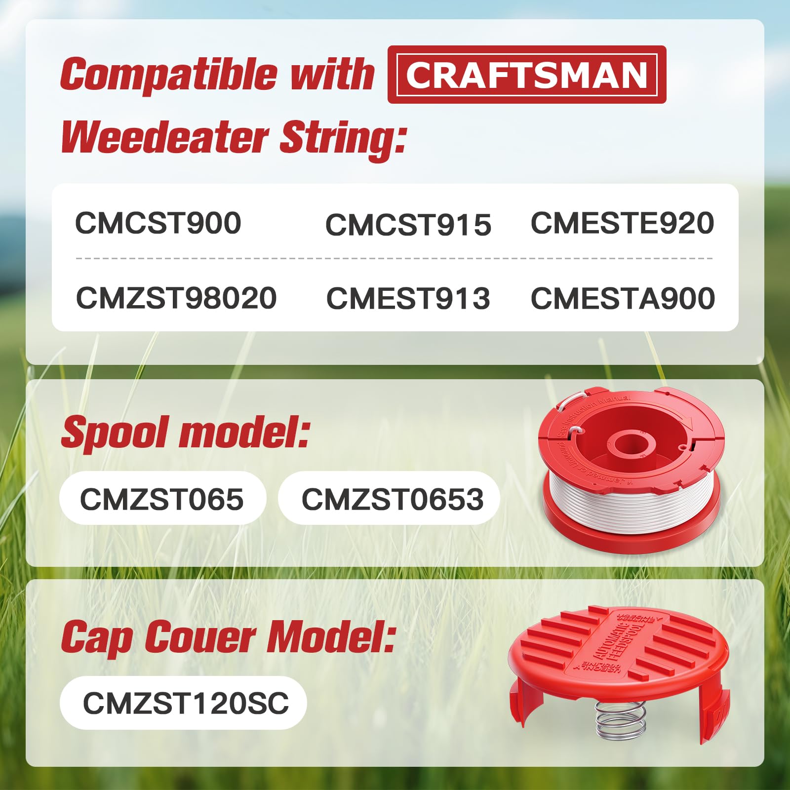 Eventronic carrete instalado en desmalezadora Craftsman para alimentación automática