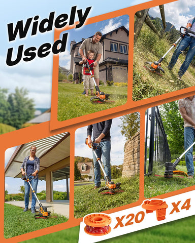 Eventronic cortabordes en acción con bobina Eventronic mostrando corte eficaz
