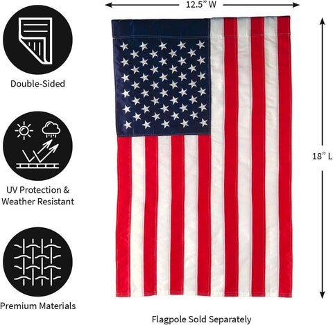Evergreen Flag detalle bordado de las estrellas para mayor definición duradera
