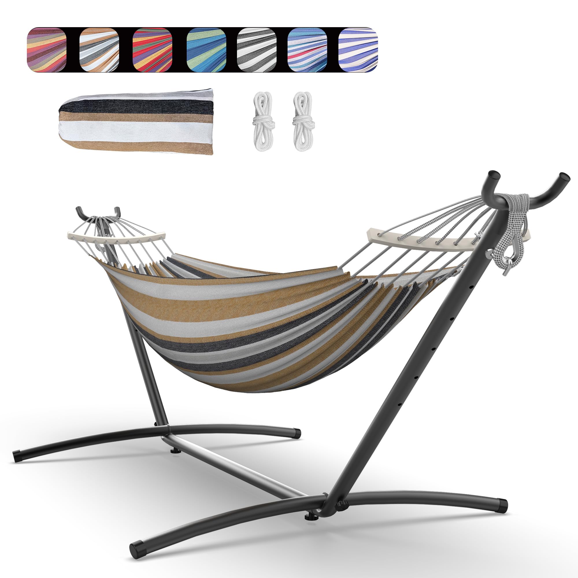 Everyfun hamaca vista frontal mostrando cama amplia y diseño coffee cómodo